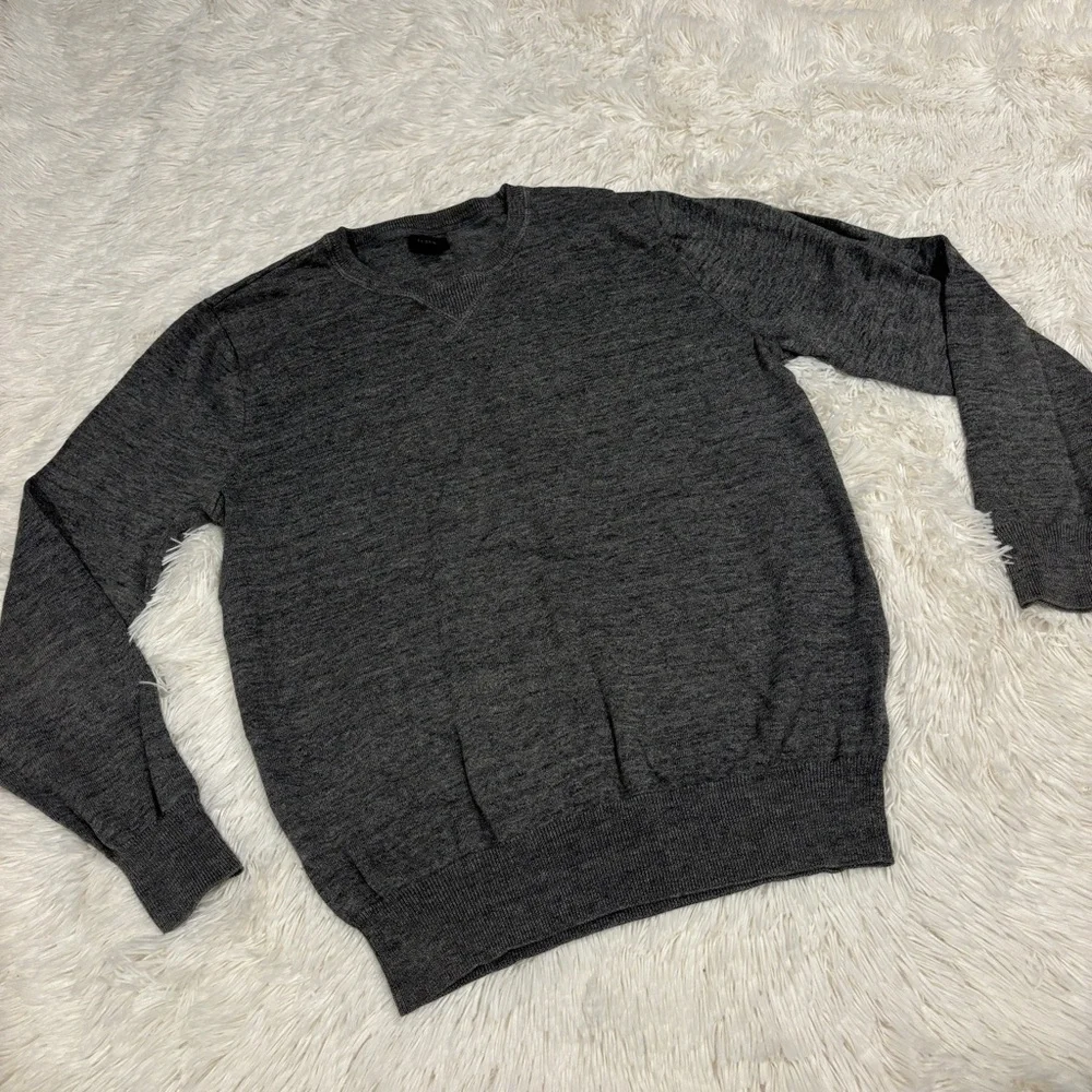 J. Crew Men’s Cotton Crew Neck Raglan Sweater Gray Size Small